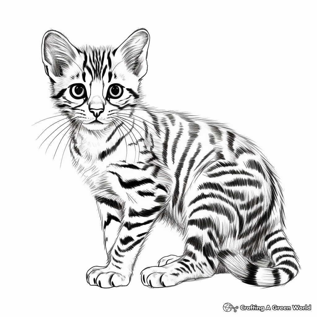 Snapshot: Bengal Cat in the Wild Coloring Pages 3