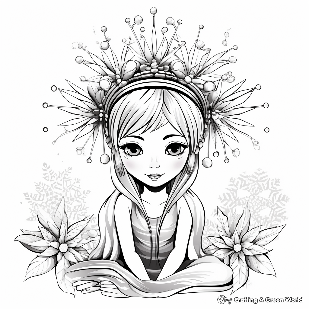 Snow Fairies and Winter Princess Coloring Pages 4