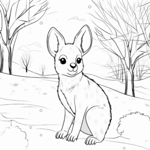 Snow Wallaby Winter Coloring Pages 2