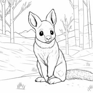 Snow Wallaby Winter Coloring Pages 4
