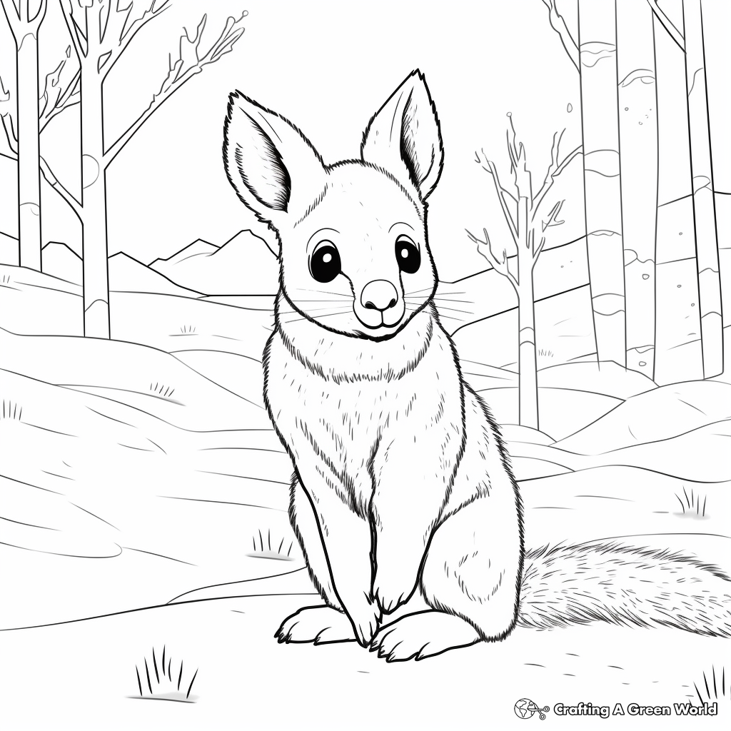 Snow Wallaby Winter Coloring Pages 4