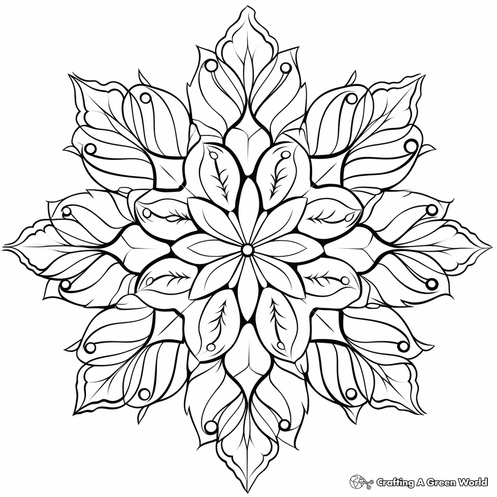 Snowflakes & Winter Scenery Coloring Pages 1