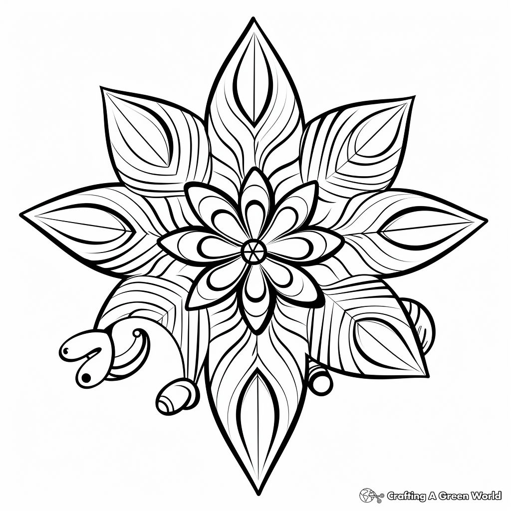 Snowflakes and Christmas Ornaments Coloring Pages 3