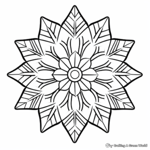 Snowflakes and Christmas Ornaments Coloring Pages 4