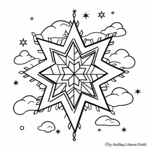 Snowflakes in the Night Sky Coloring Pages 1