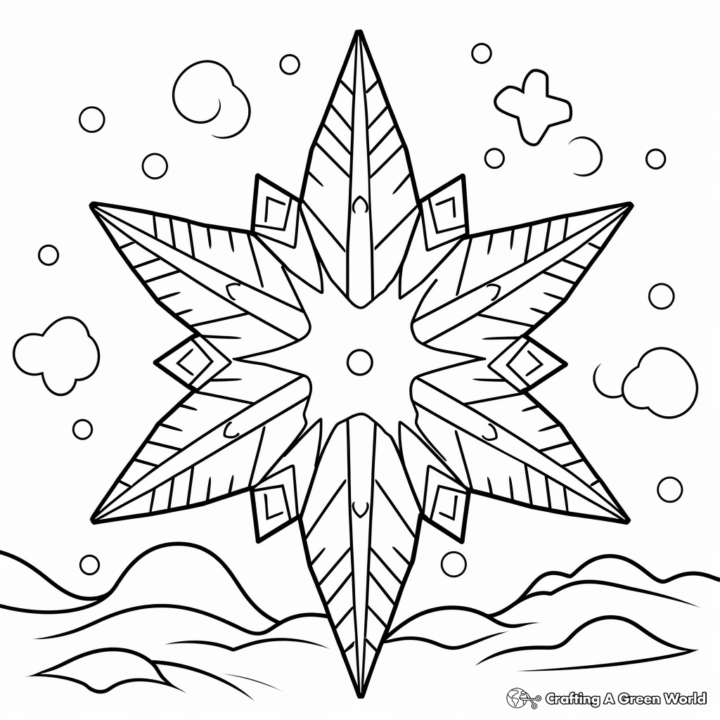 Snowflakes in the Night Sky Coloring Pages 2