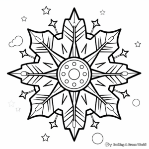 Snowflakes in the Night Sky Coloring Pages 3