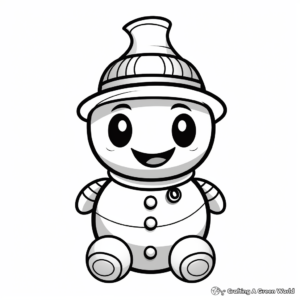 Snowman Ornament Coloring Pages for Winter Fun 3