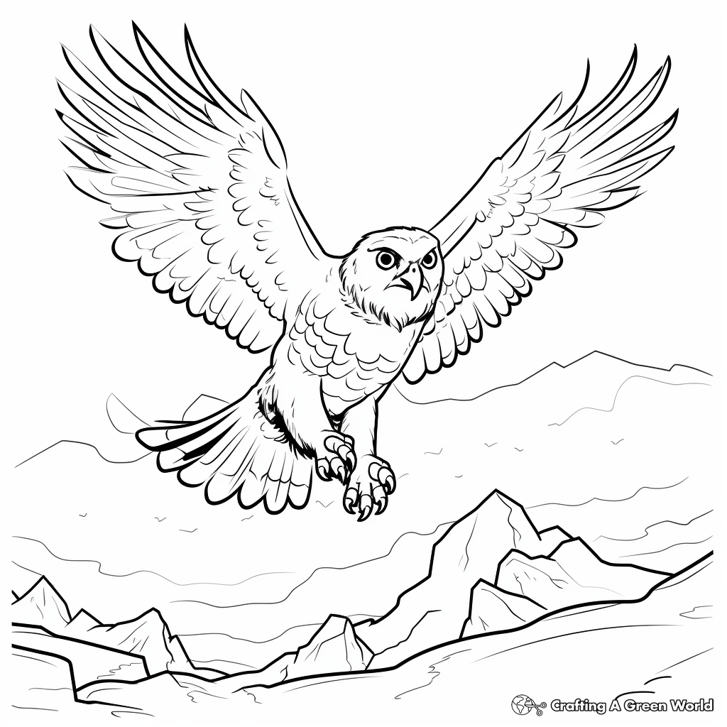Snowy Owl Hunting Prey Coloring Pages 2