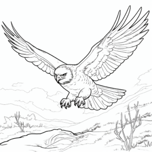 Snowy Owl Hunting Prey Coloring Pages 3