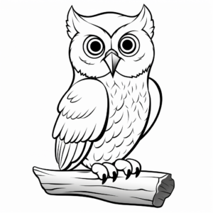 Snowy Owl in Forest Coloring Pages 2
