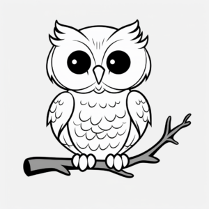 Snowy Owl in Forest Coloring Pages 4