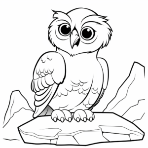 Snowy Owl in the Arctic Coloring Pages 4