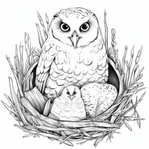 Snowy Owl Nesting Coloring Pages 2