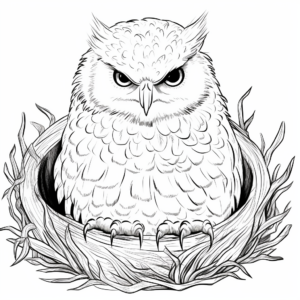 Snowy Owl Nesting Coloring Pages 3