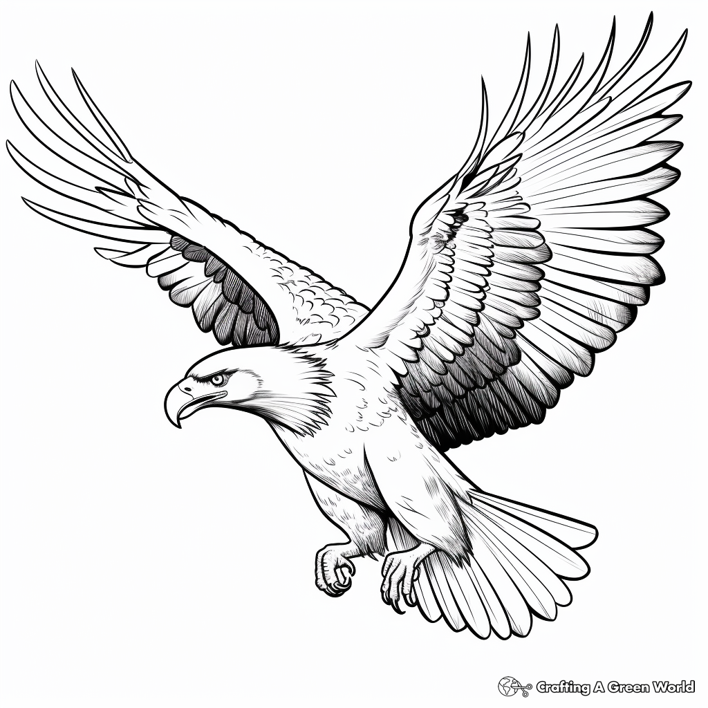 Soaring African Fish Eagle Coloring Pages 3