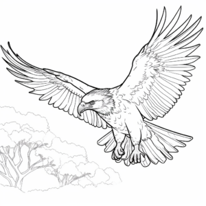 Soaring African Fish Eagle Coloring Pages 4