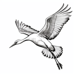 Soaring Crane Coloring Pages 1