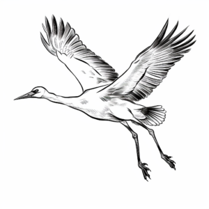 Soaring Crane Coloring Pages 4