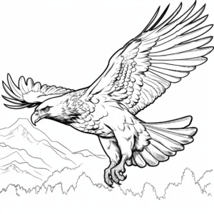 Soaring Golden Eagle Coloring Pages 1
