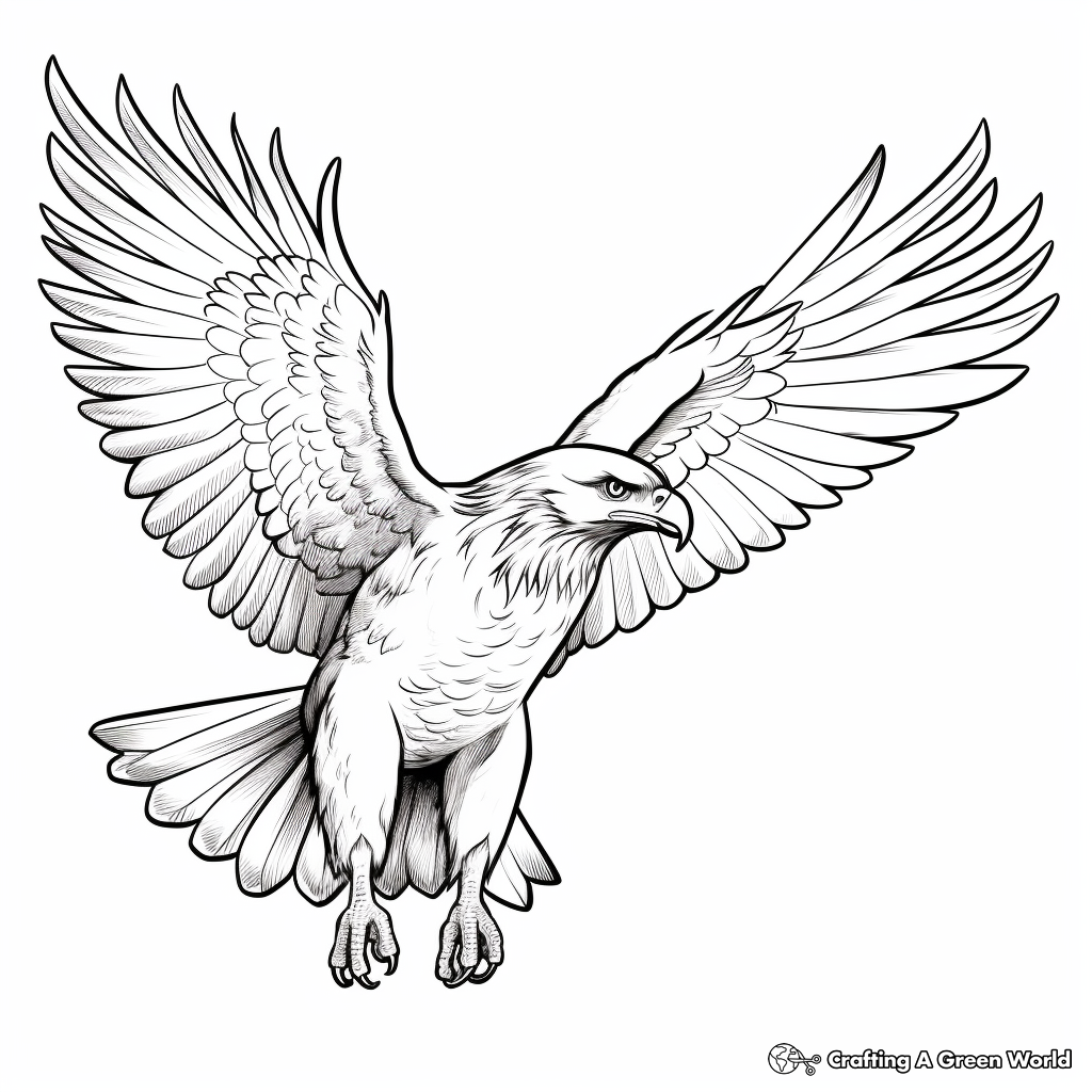 Soaring Golden Eagle Coloring Pages 2