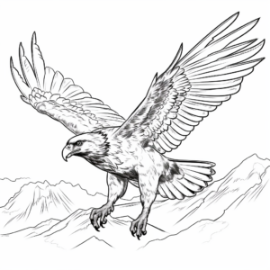 Soaring Golden Eagle Coloring Pages 3