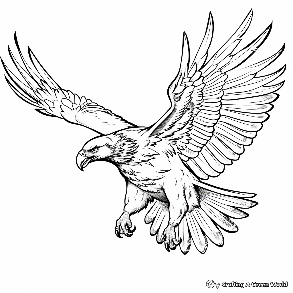 Soaring Golden Eagle Coloring Pages 3