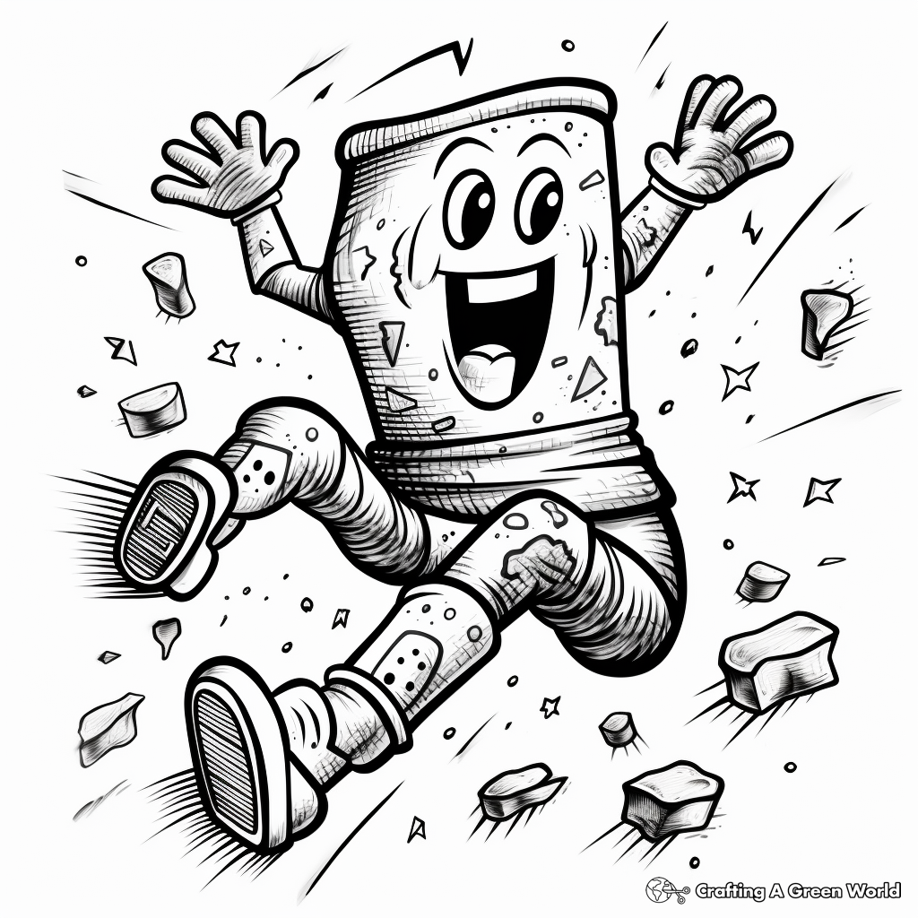 Socks in Motion: Action Scene Coloring Pages 2