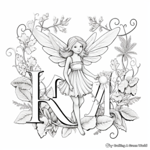 Soft and Gentle Alphabet Fairy Coloring Sheets 1