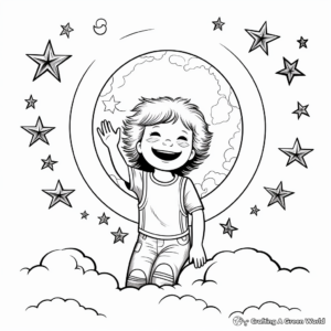 Solar Eclipse: Sun and Moon Coloring Pages 2
