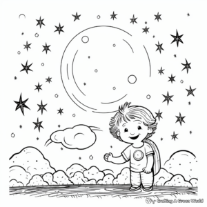 Solar Eclipse: Sun and Moon Coloring Pages 3