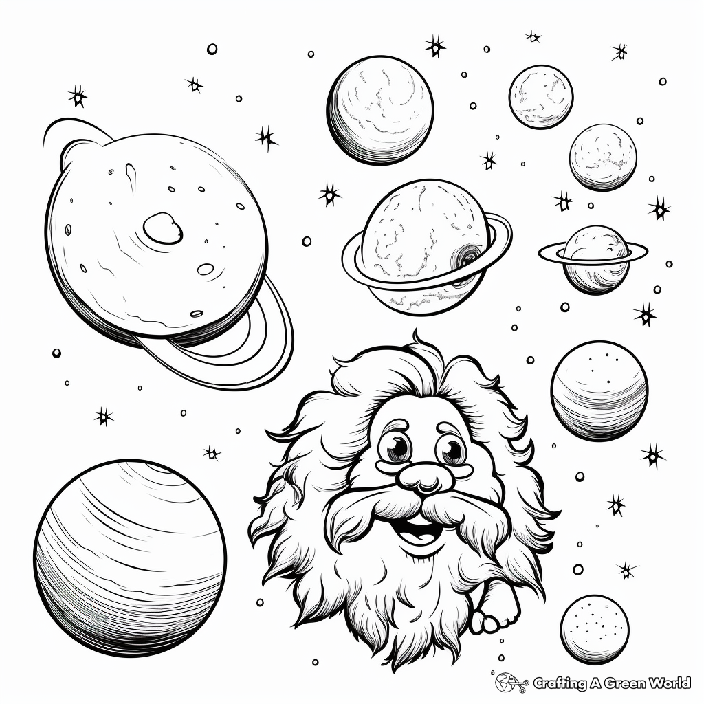 Solar System Dwarf Planets Coloring Workbook Pages 1