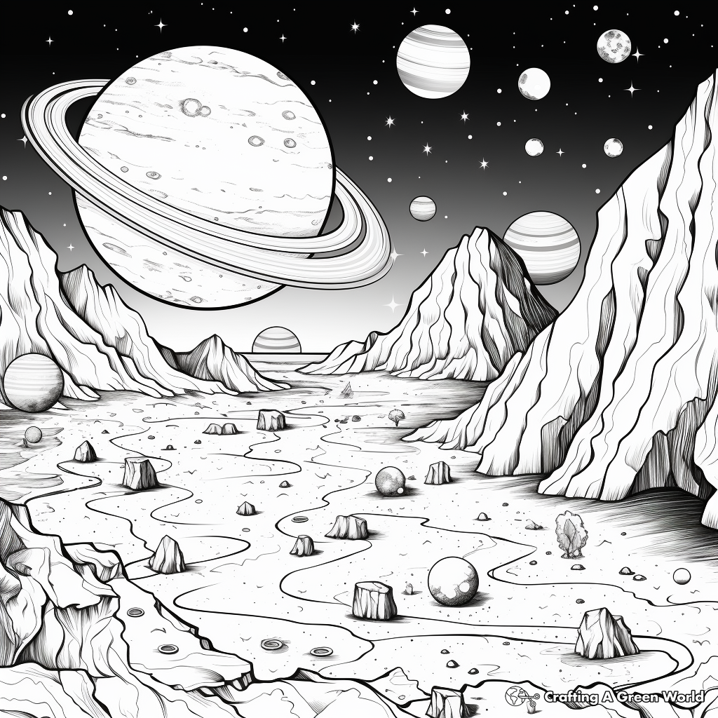 Solar System Exploration Coloring Sheets 1