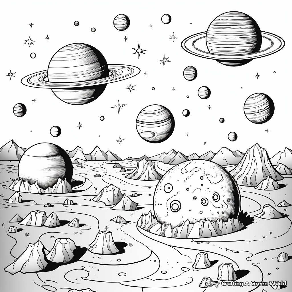 Solar System Exploration Coloring Sheets 4