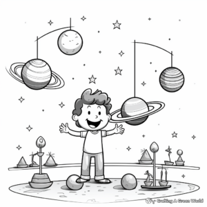 Solar System Gravitational Balance Coloring Pages 1