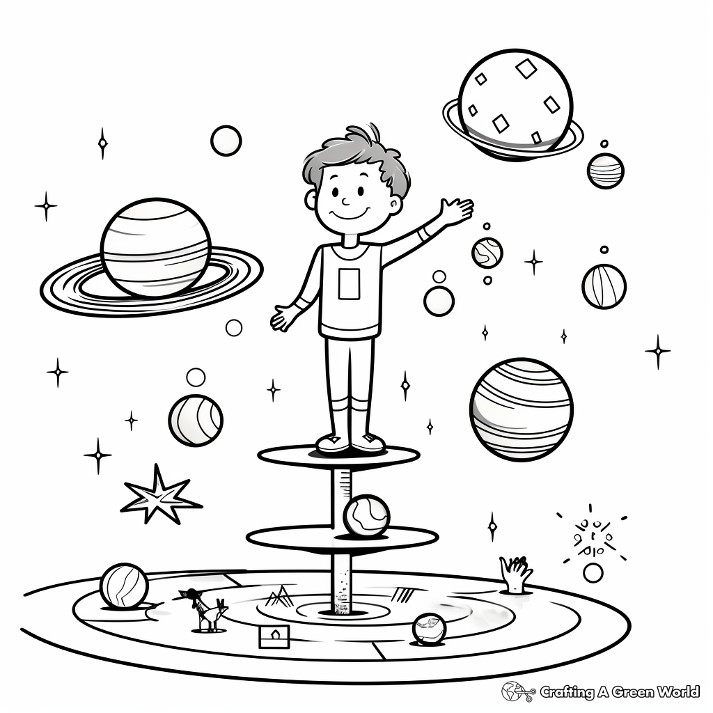 Solar System Gravitational Balance Coloring Pages 2