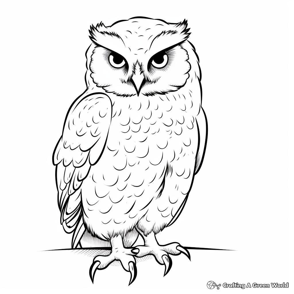 Solitary Snowy Owl Coloring Pages 1
