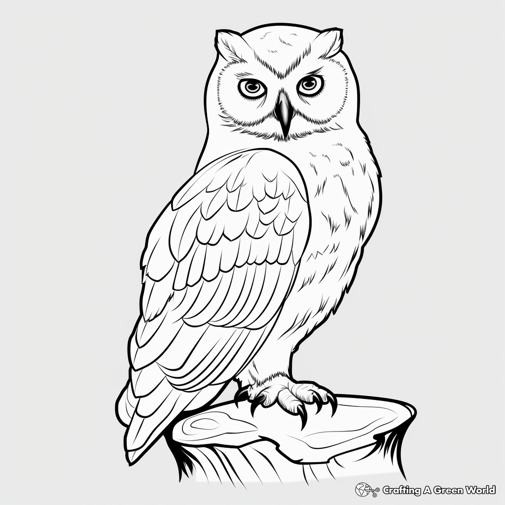 Solitary Snowy Owl Coloring Pages 2