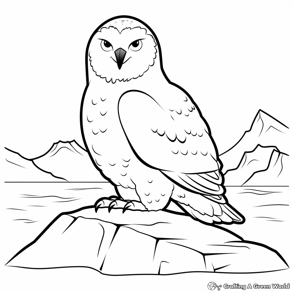 Solitary Snowy Owl Coloring Pages 3