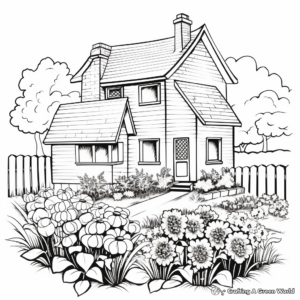 Solitude in the Cottage Garden Coloring Pages 1