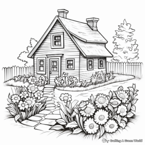 Solitude in the Cottage Garden Coloring Pages 3