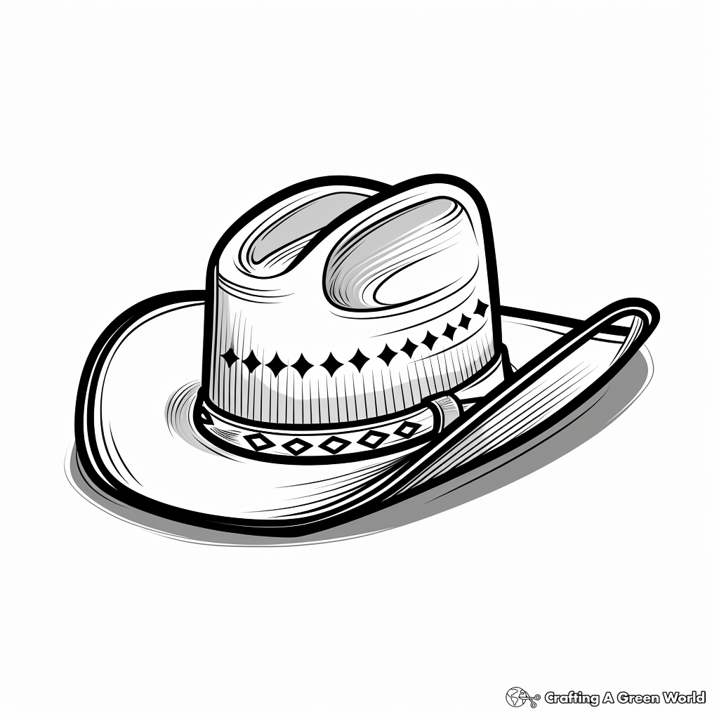 Sombrero Vaquero: Mexican Cowboy Hat Coloring Pages 1