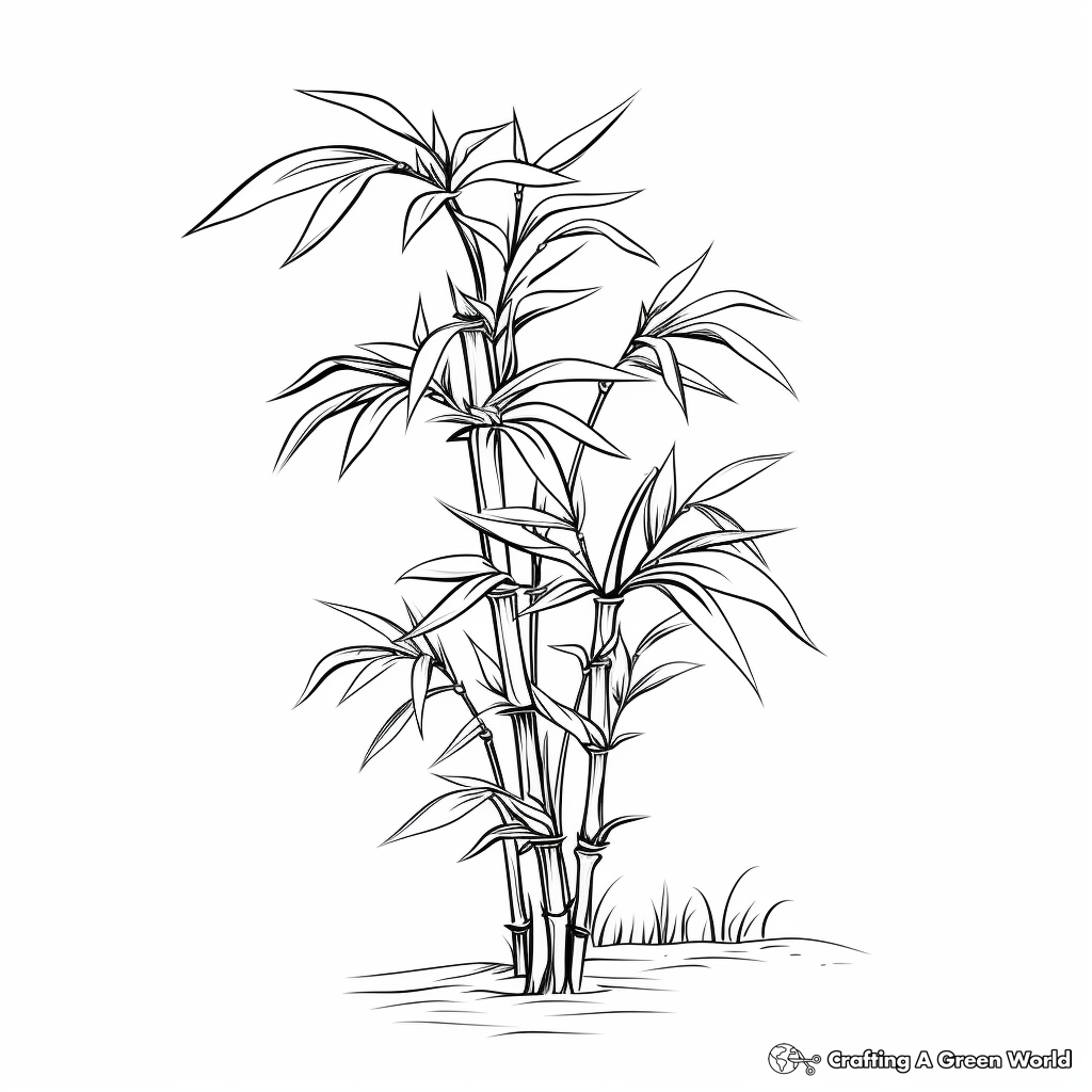 Soothing Bamboo Plant Coloring Pages 1