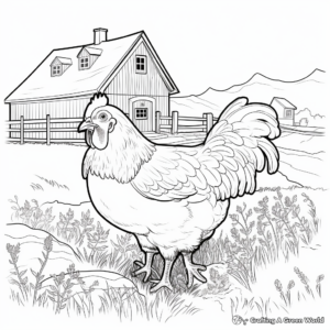 Soothing Country Life Chicken Coloring Pages 2