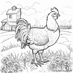 Soothing Country Life Chicken Coloring Pages 3