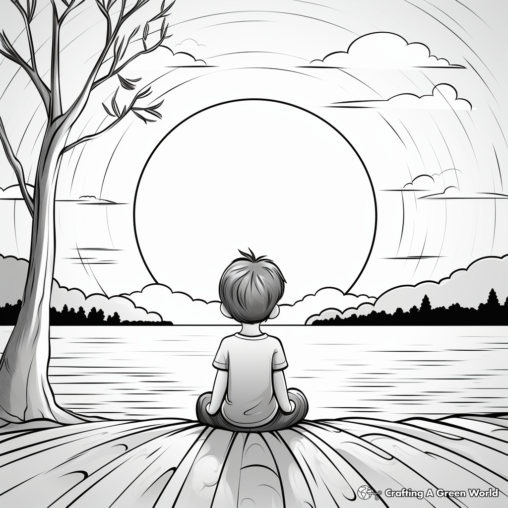 Soothing 'Thinking of You' Sunset Coloring Pages 4