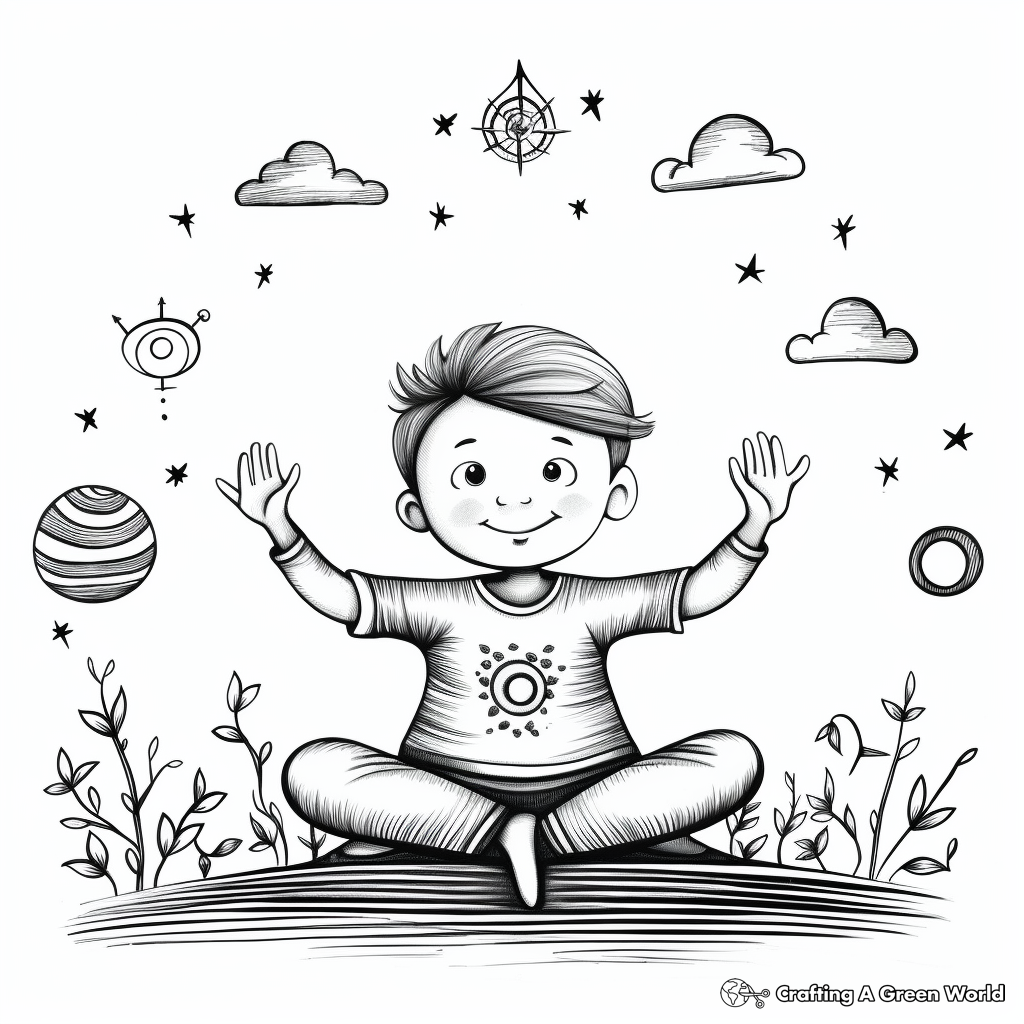 Soothing Yoga Poses Coloring Pages 1