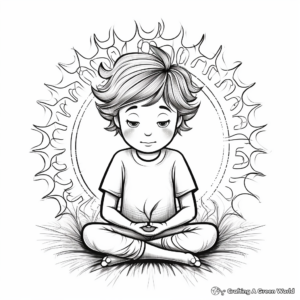 Soothing Yoga Poses Coloring Pages 4