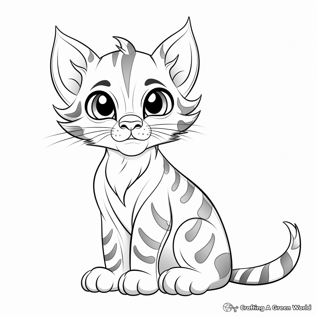 Sophisticated Bengal Cat Coloring Pages 1