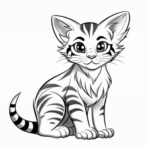Sophisticated Bengal Cat Coloring Pages 3
